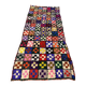 Vintage multicoloured Boucherouite hallway rug - 255 x 100 cm