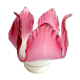 Art Deco Nouveau lamp tulip, pink glass flower, 5 ribbed petals raised