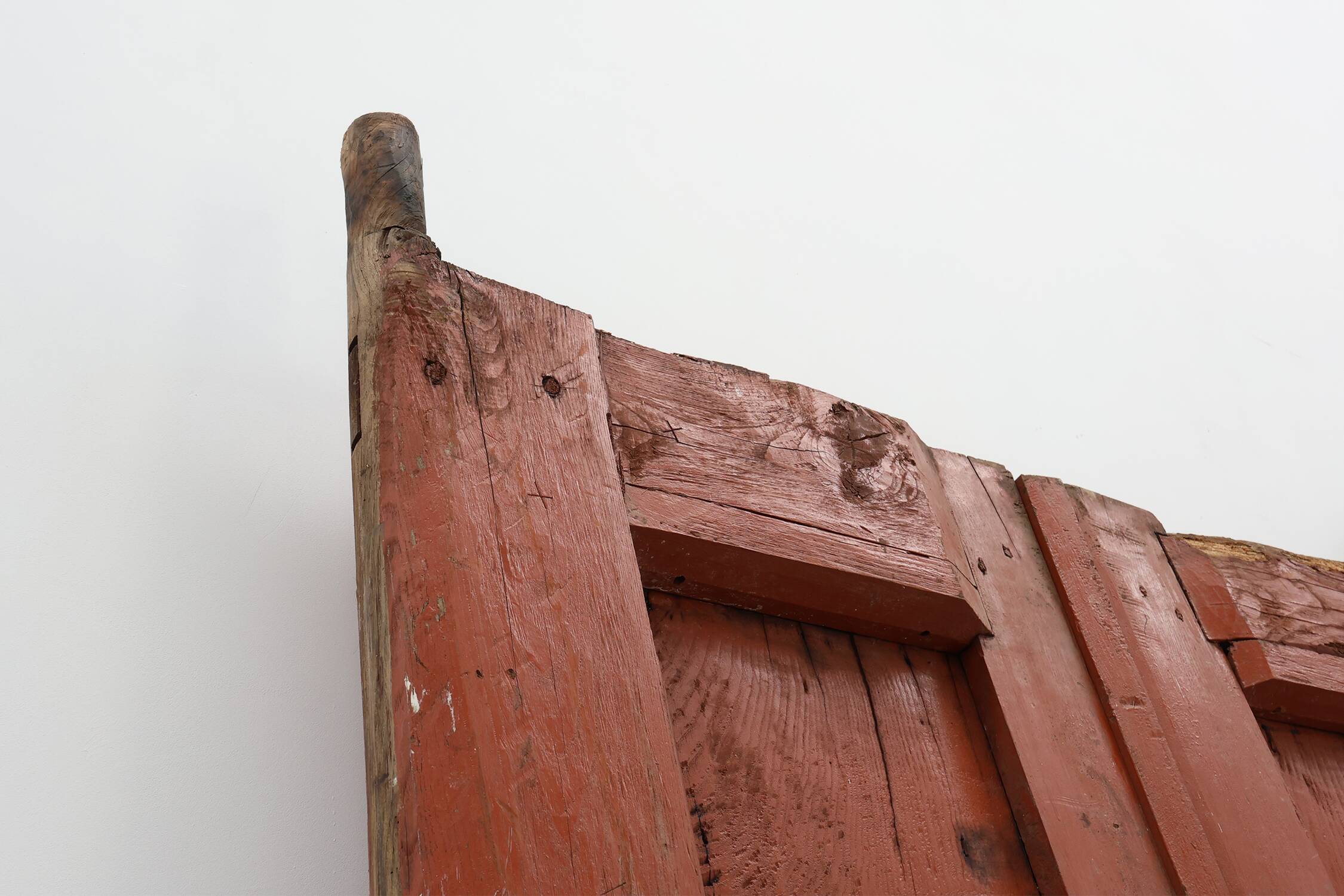 Large 17th century Monastery doors in terracotta lacquered oak, Portugal