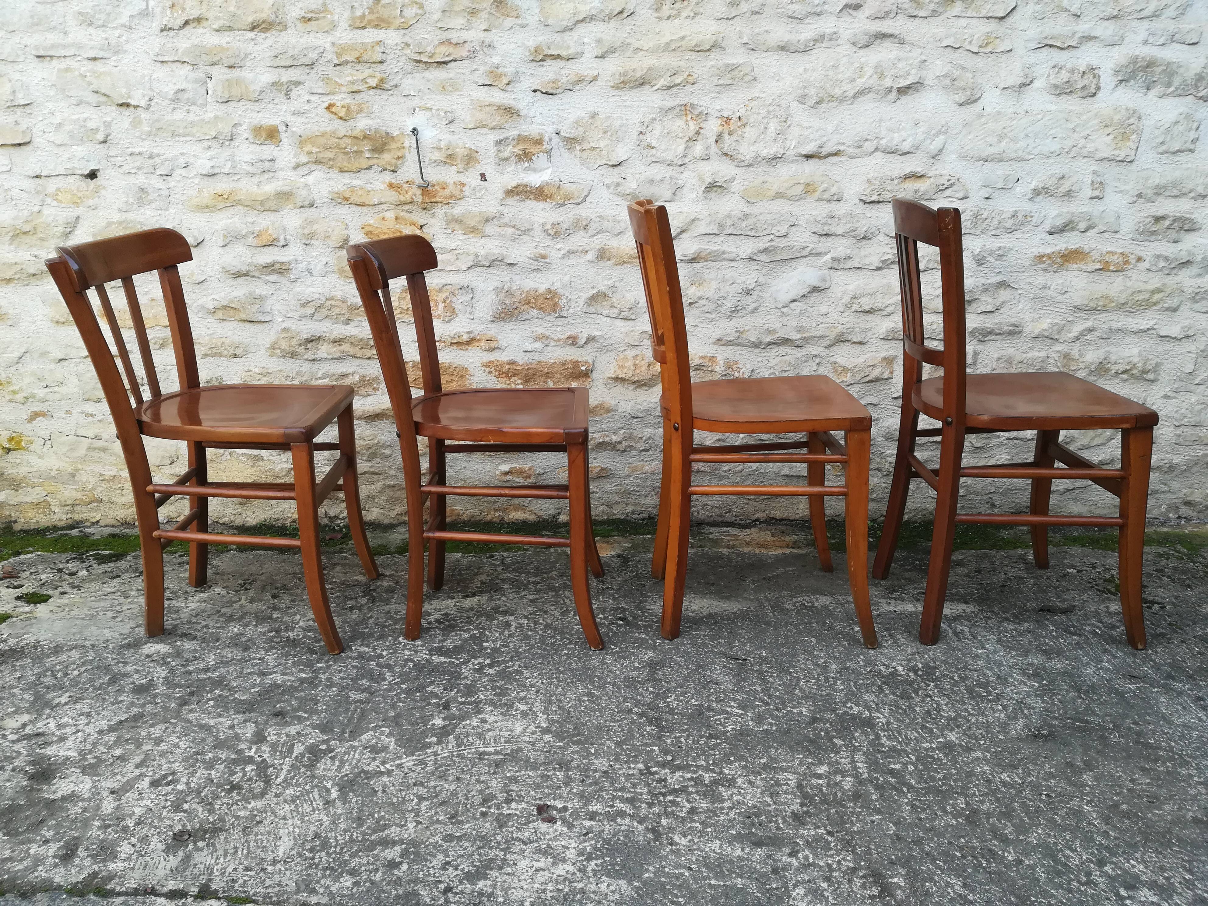 Set of 8 mismatched bistro chairs
