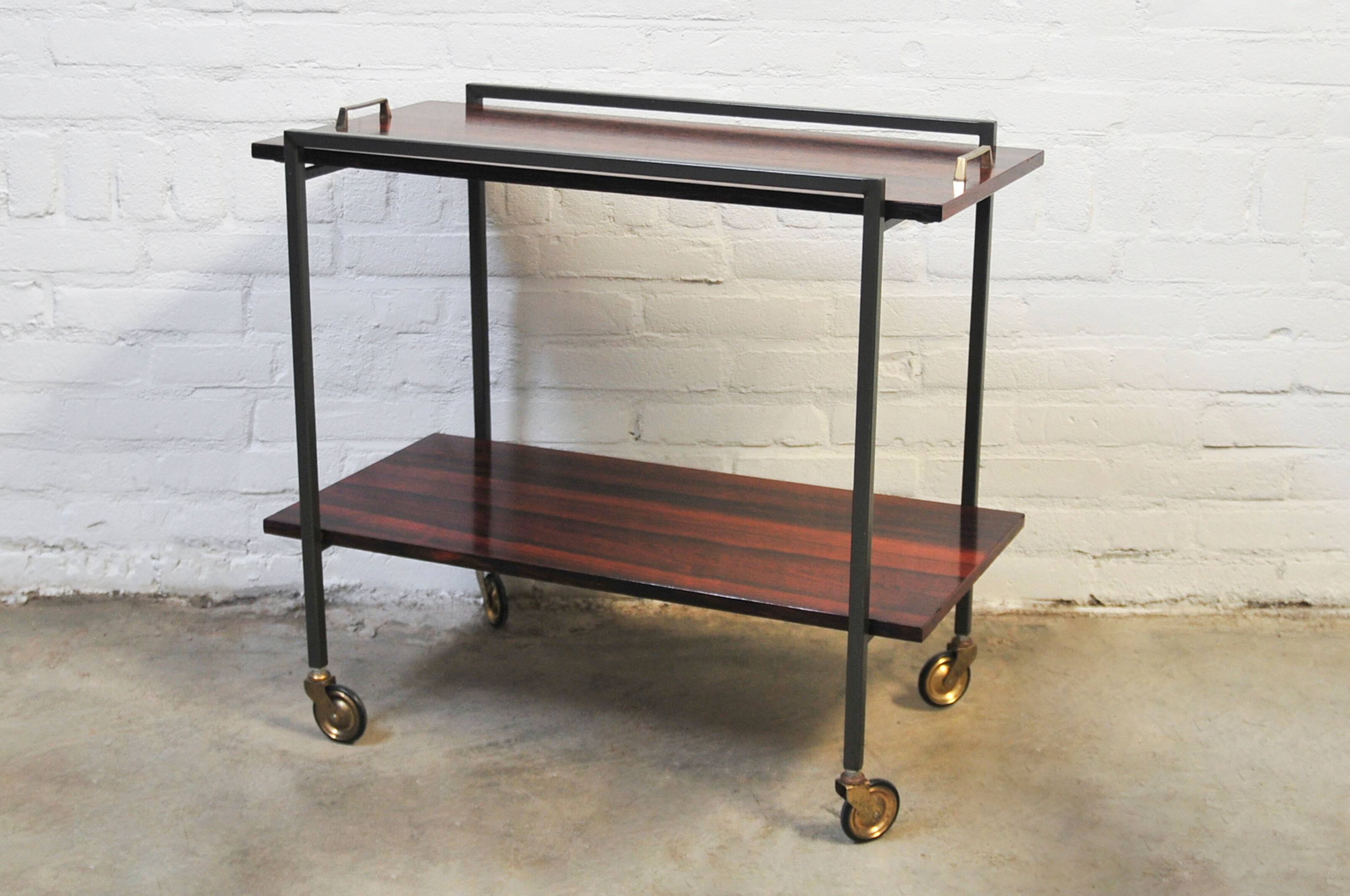 Vintage rosewood serving trolley