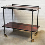 Vintage rosewood serving trolley