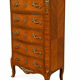 Louis XV style chest of drawers, Rosewood veneer and marquetry.