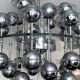 Reggiani, Vintage Italian Space Age Glass and Chrome Chandelier, 1970s