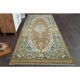 Vintage Turkish Oushak Handmade Wool Cotton Brown Runner Rug 127x310
