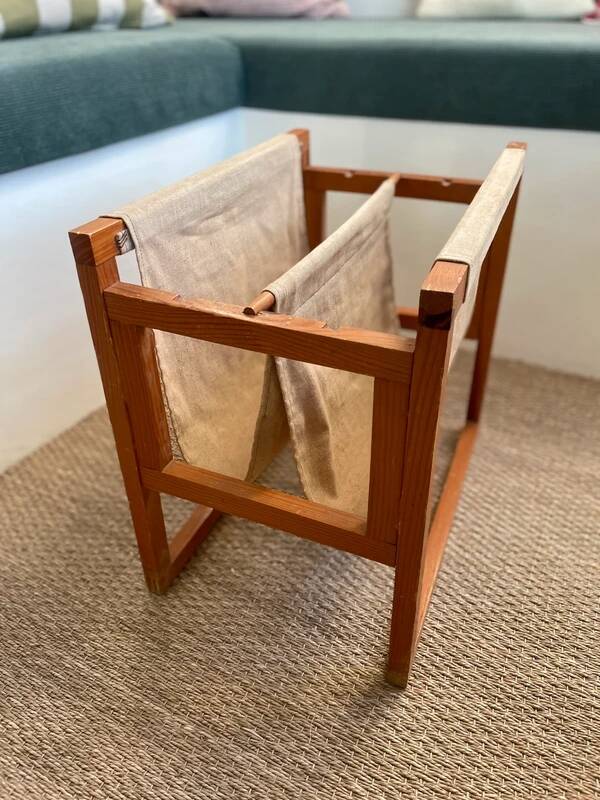 Vintage wooden magazine rack
