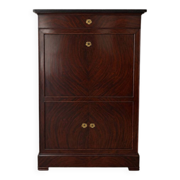 Mahogany and maple secretary