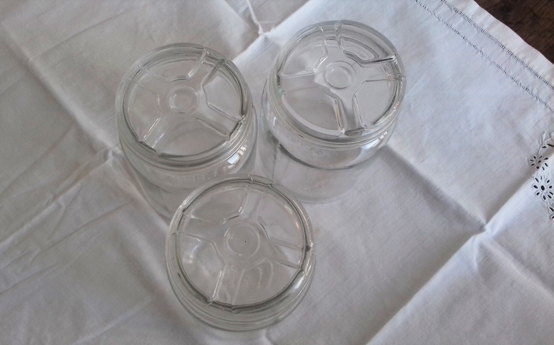 Lot 3 jars transparent glass 1 l