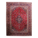 Antique Kashan wool rug, medallion & allover floral, crimson & navy, c. 1920s — 283 × 384 cm — 1C1279
