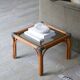 Side table in bamboo and smoked glass, 60s