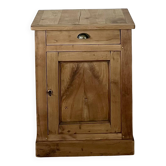 Buffet with 1 door and 1 drawer, renovated antique - solid wood jam cabinet in raw finish.