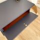 Vintage bedside table, tapered legs - Sèvres blue