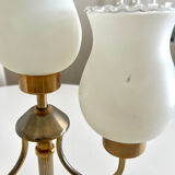 Vintage table lamp with 5 lights – frosted glass and gold metal