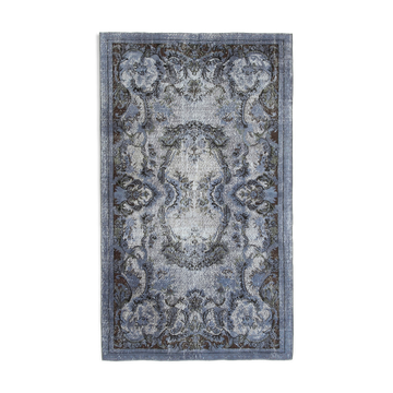 Handmade Antique Turkish 1970s 154 cm x 264 cm Grey Carpet