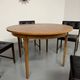 Vintage teak extendable round dining table Scandinavian design 1960s