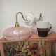 Paire d’appliques murales roses