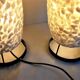 Paire de lampes de table- coquilles "argent" / blanc perle