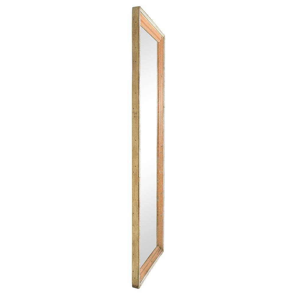 Large mirror in patinated solid wood (186 x 65 x 6cm)