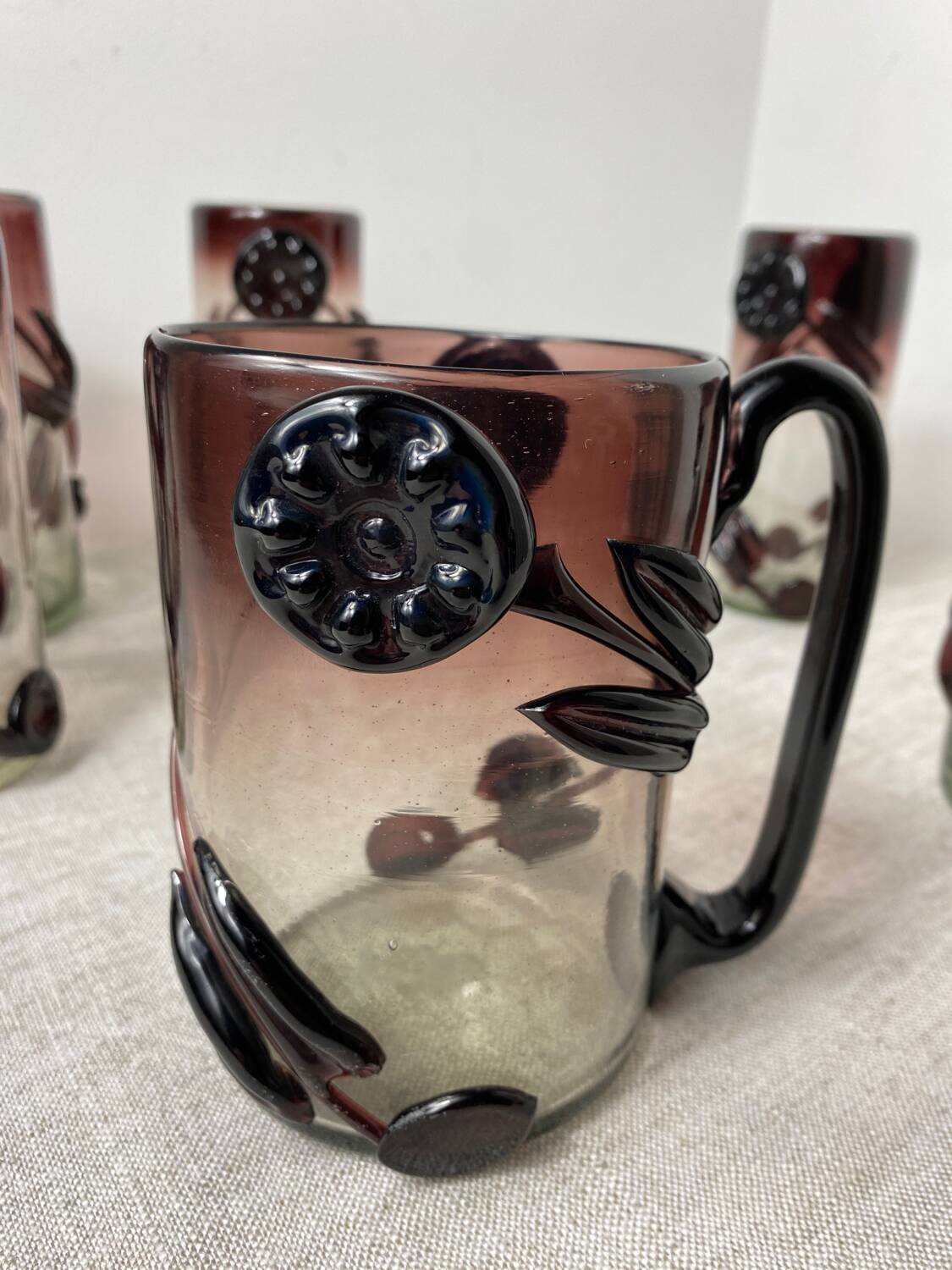 Murano glass glasses and carafe