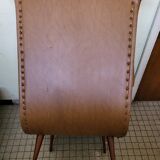 Beautiful pair of very comfortable vintage 1960-70 armchairs in brown skai