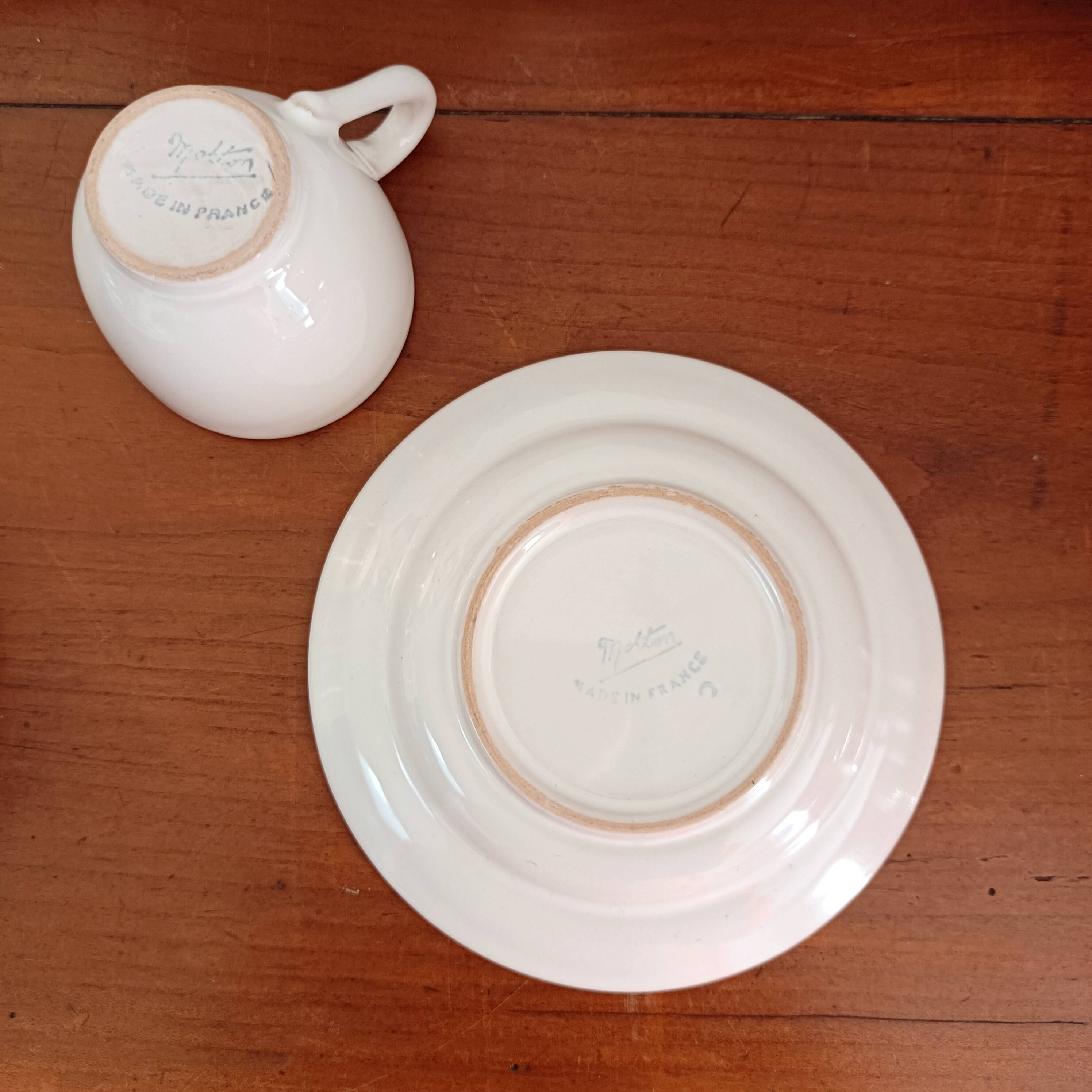 Set of 7 Pierre Motton coffee cups, Gien