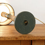Turned wooden lamp, green and gold