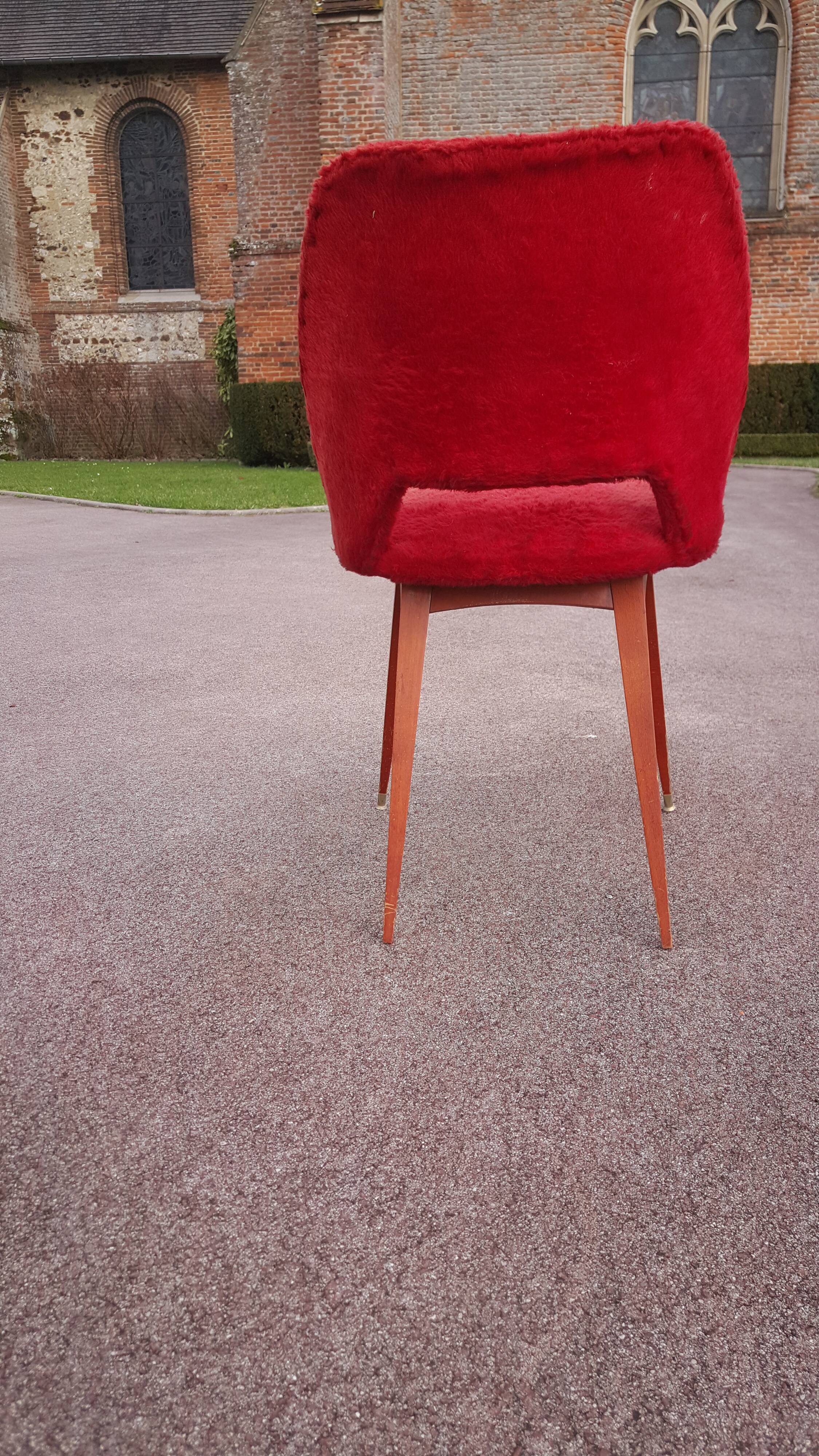 Red mould barrel chair
