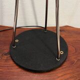 Metal floor lamp with cast iron base and 3 globes from the 80s