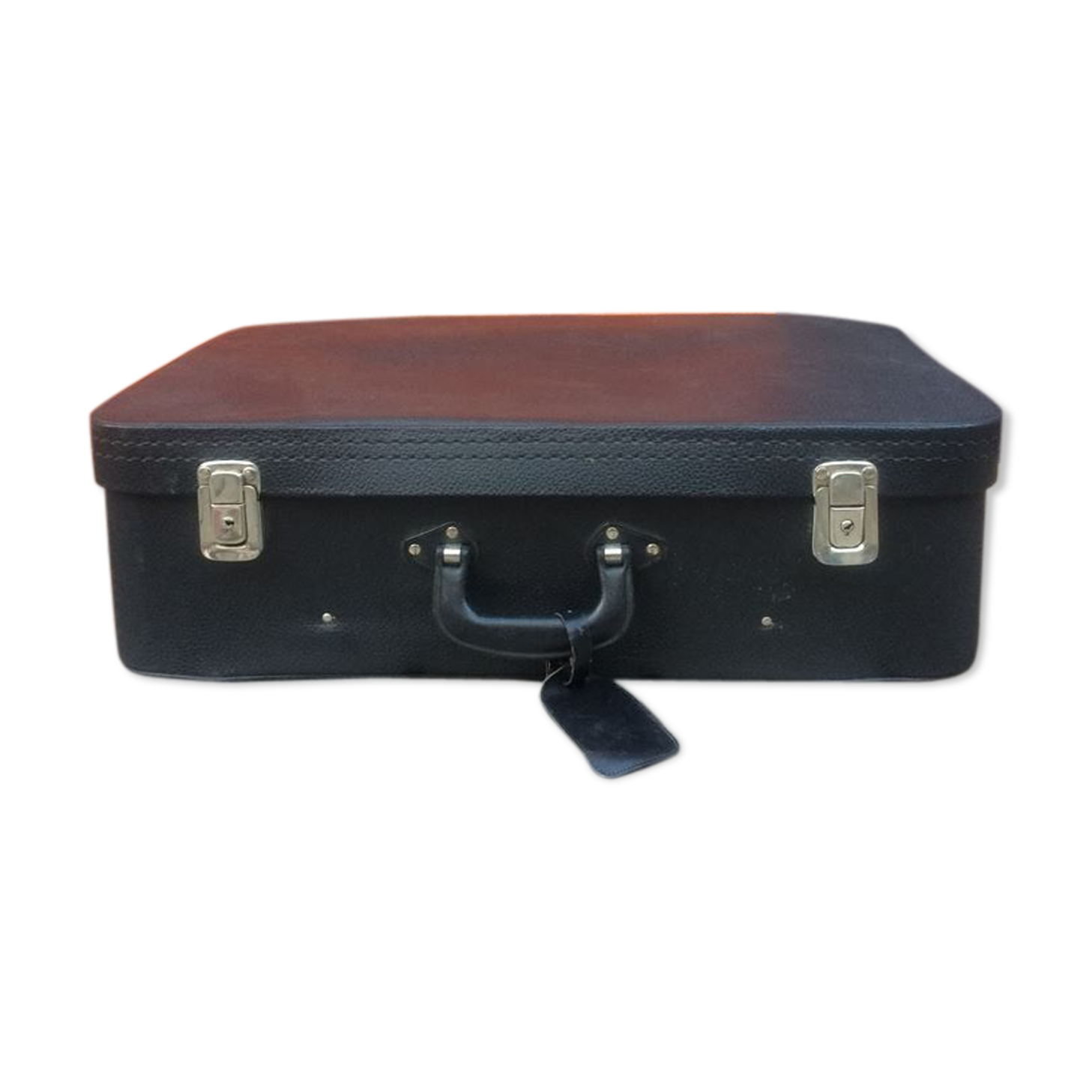 Valise vintage skaï noir