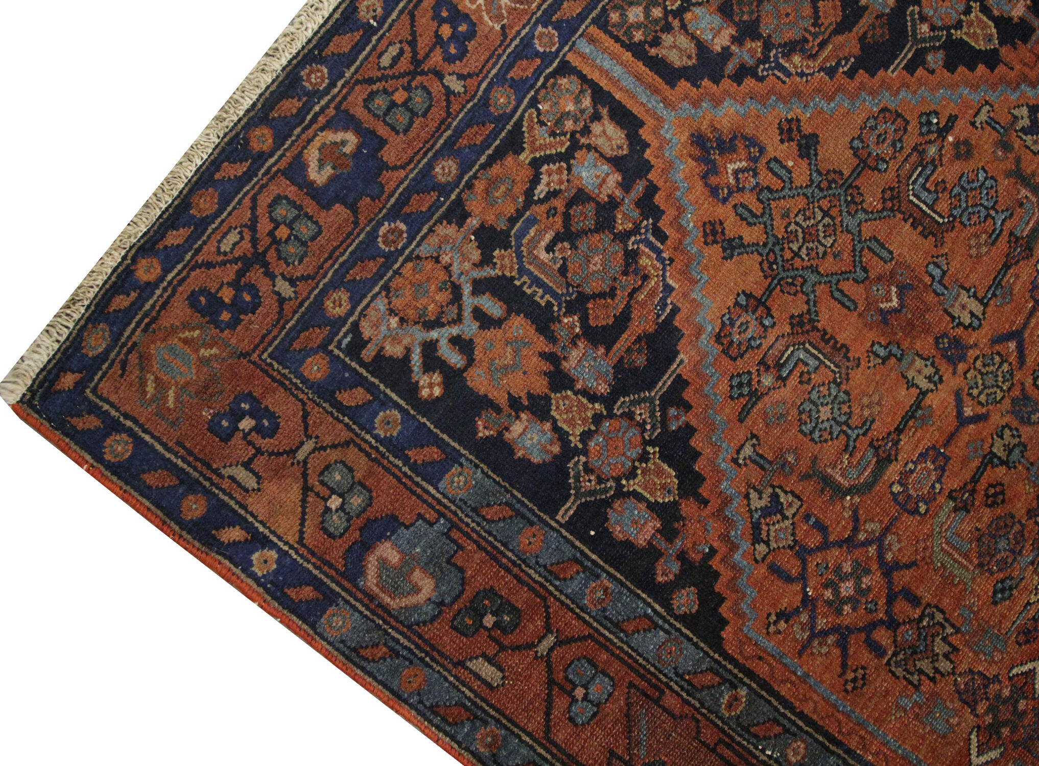 Handmade Wool Antique Persian Heriz Rug- 112x183cm