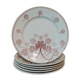 6 assiettes en faïence terre de fer par Lunéville