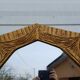 Art Deco Mirror Wood and Gold Stuk