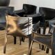 Set of 6 black leather armchairs from the 1970s