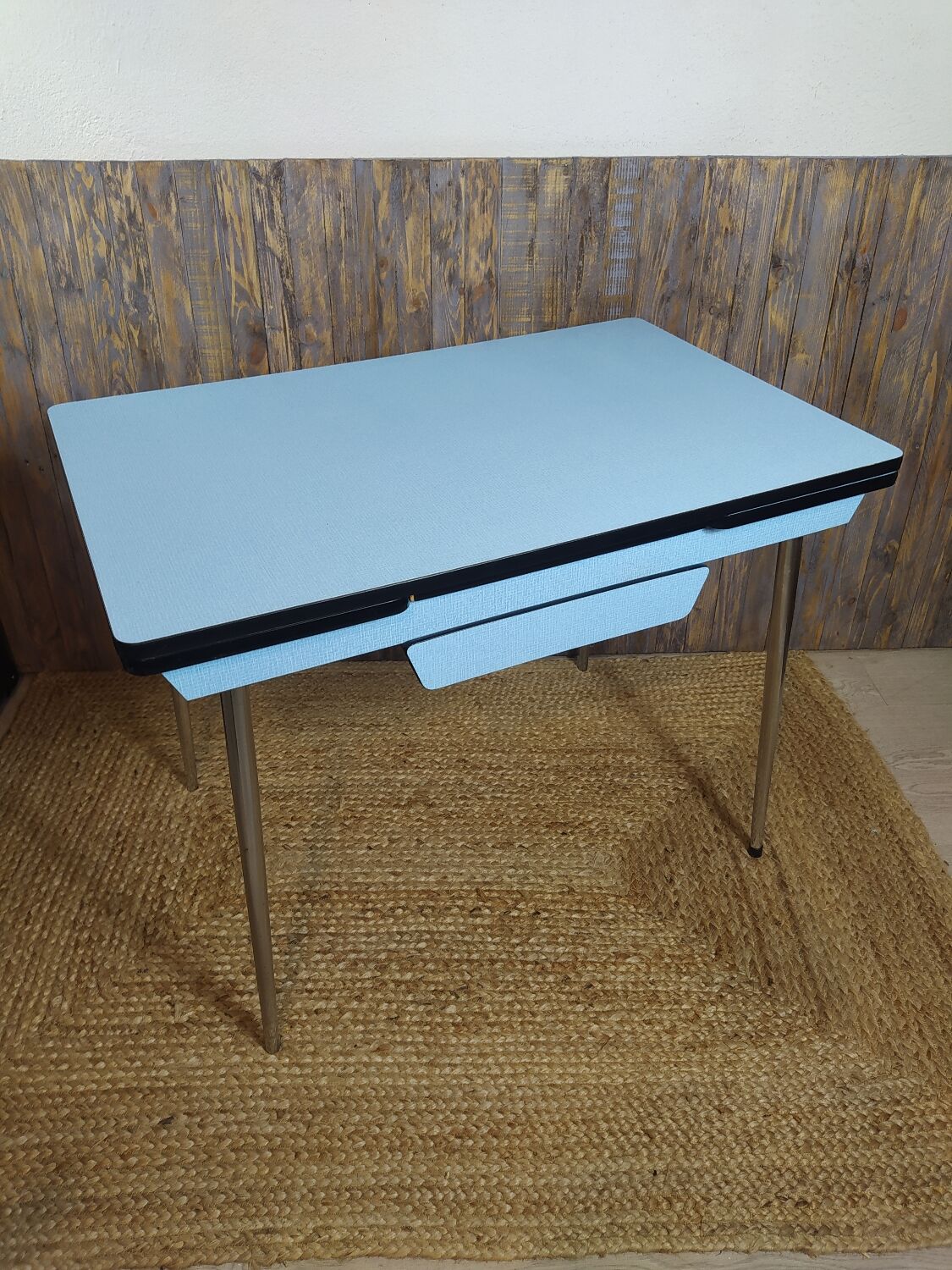 Blue Formica table