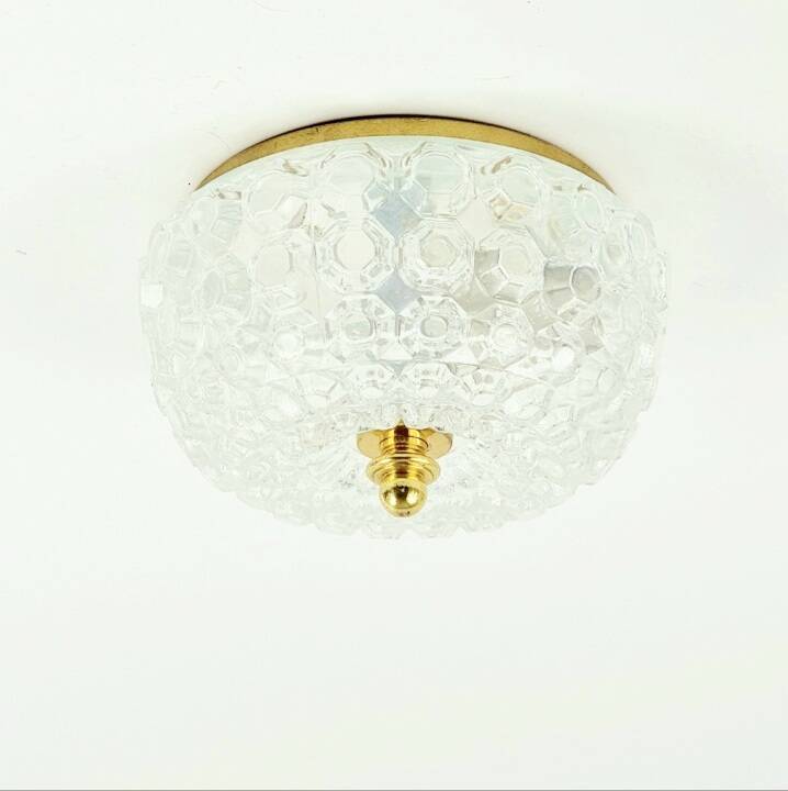 Mid-Century Diamond Glass Ceiling Light or Wall Light by H. Tynell, 1960s