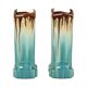 Belgian Art Deco Turquoise Earthenware Vases, Thulin, 22 cm
