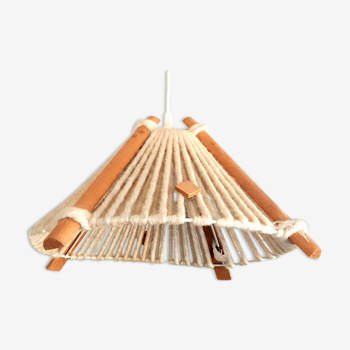 Suspension laine et bois 1960