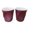 Lot 2 cups white and purple porcelain REVOL