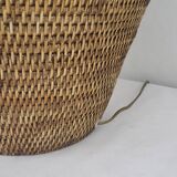Woven rattan lamp base