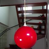 Red opaline ball suspension Ø30cm