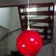 Suspension boule opaline rouge Ø30cm