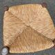 Traditional farmhouse stool in solid wood with straw seat.