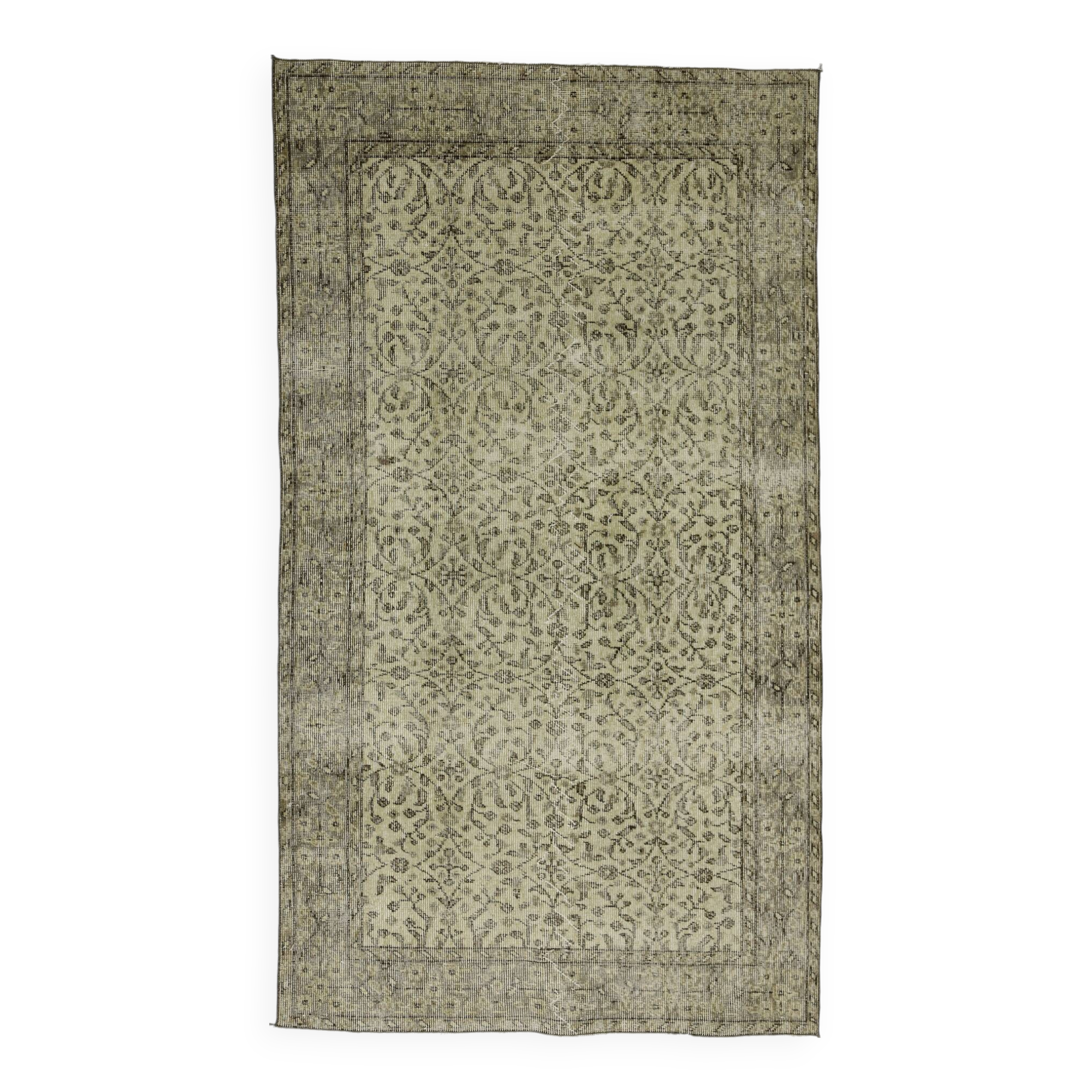 Turkish Anatolian Handmade Vintage Area Rug 210 cm x 105 cm