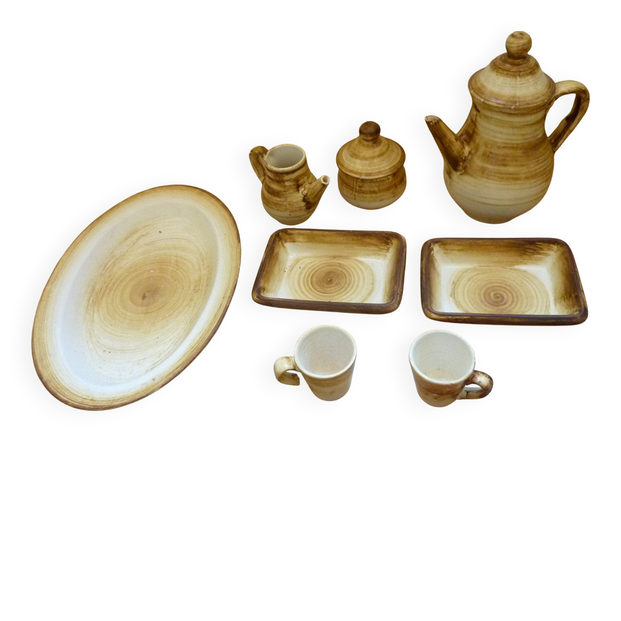 Ceramic service set Longchamp 70's