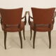 Pair of vintage bridge armchairs year 60 in imitation rust leather.
