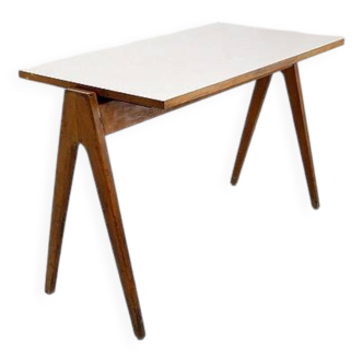 Vintage beech table compass feet by Robin Day for Hille, United Kingdom 1950s