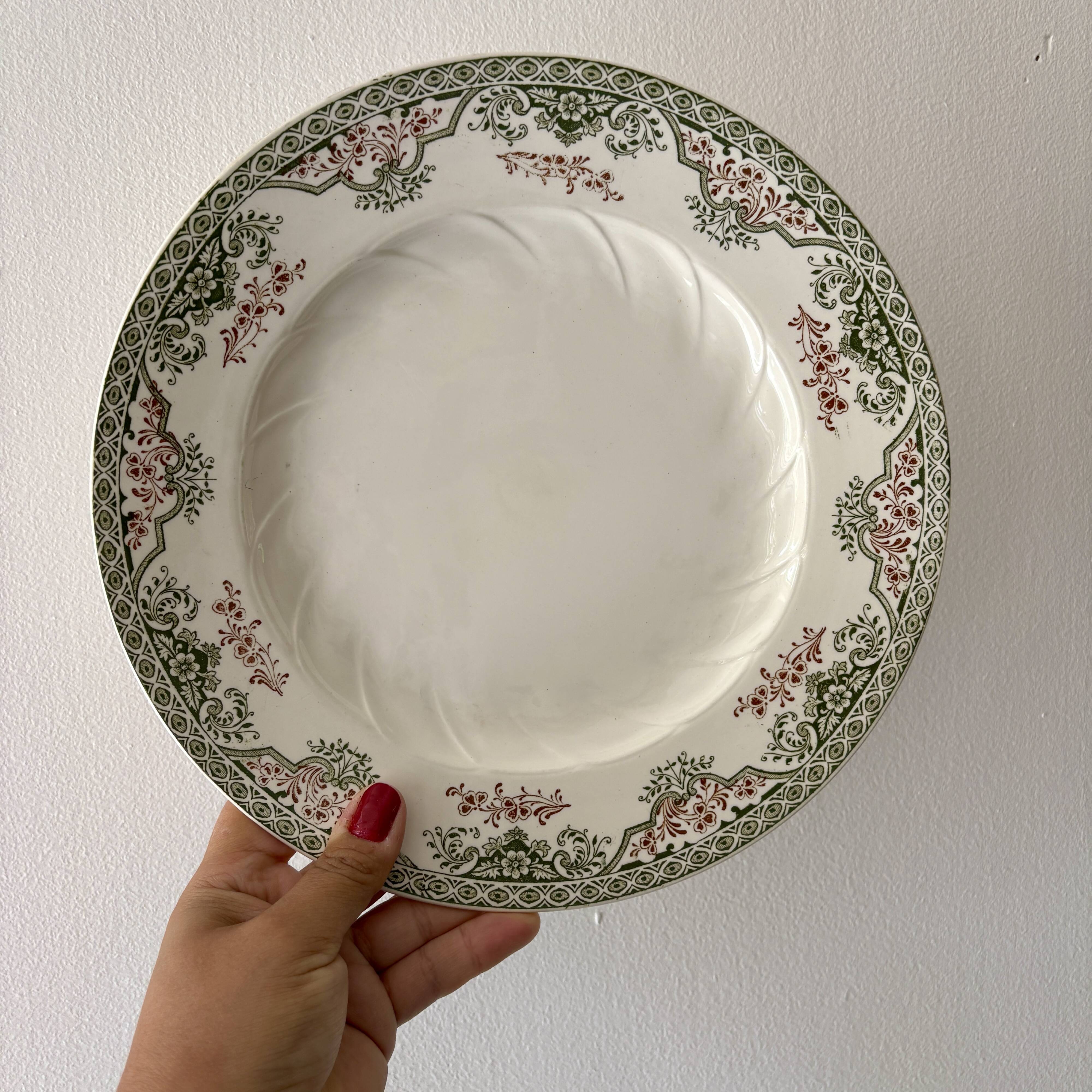 Lot de 6 assiettes plates anciennes - Bruges de Longwy
