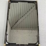 Black metal and brass mirror with gunmetal finish