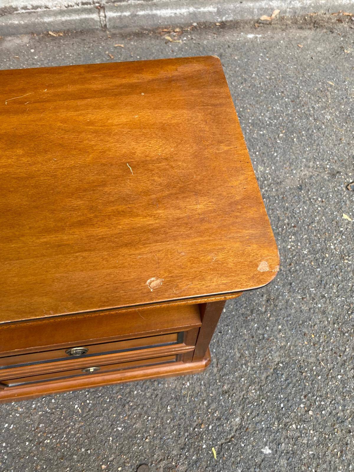 Louis Philippe wooden bedside table with 2 drawers