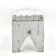 Small grey bench or wooden step stool, plant stand from the 1950s.